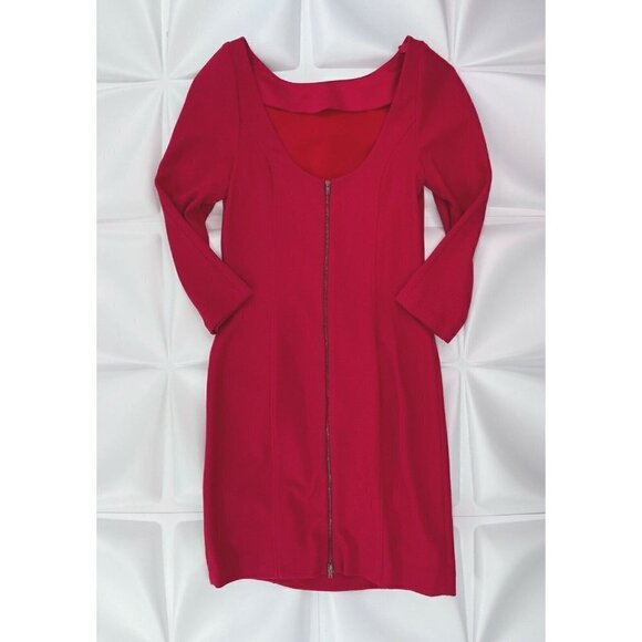 Diane von Fruestenberg Sz 8 Red Arita Sheath Mini Dress Stretch Zip Back Holiday - Picture 3 of 9